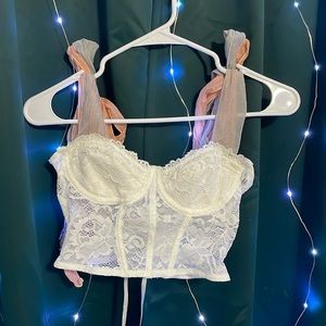 Tie Shoulder Lace Cami Top